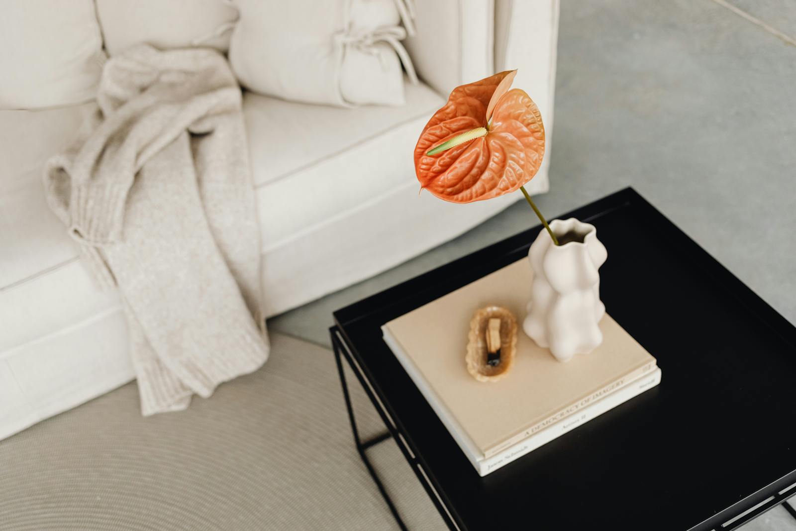 Decorative homewares arranged in a living space
